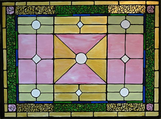 Stained glass window painting