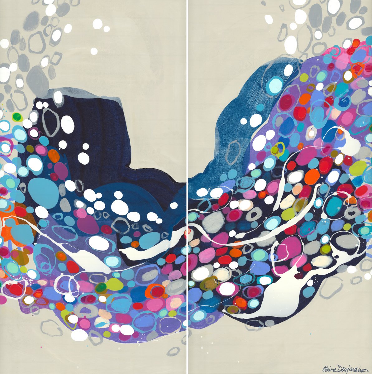 Then You Said Hello (Diptych) by Claire Desjardins