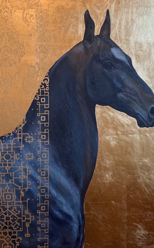 Black Akhal Teke horse by Nataliia Zaharuk