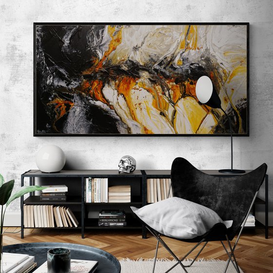 Sienna Depths 190cm x 100cm Textured Abstract Art