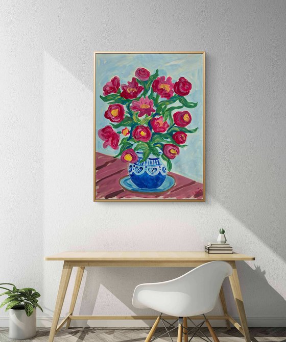 Peonies in a Chinese Vase