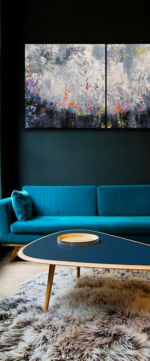 200x100cm. / abstract painting / Abstract 1164 by Alex Senchenko