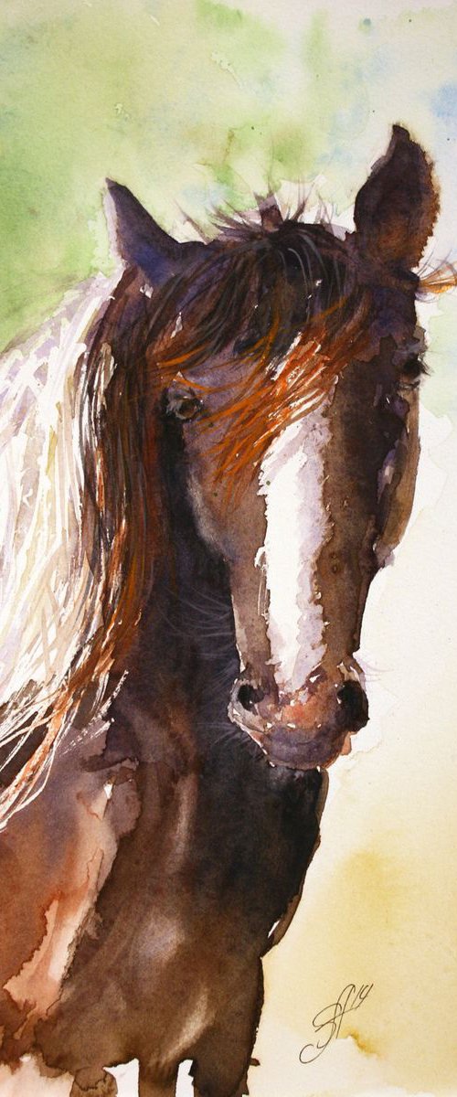 Horse V / Original Painting by Salana Art Gallery