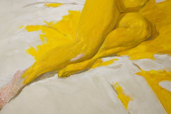 nude woman in yellow
