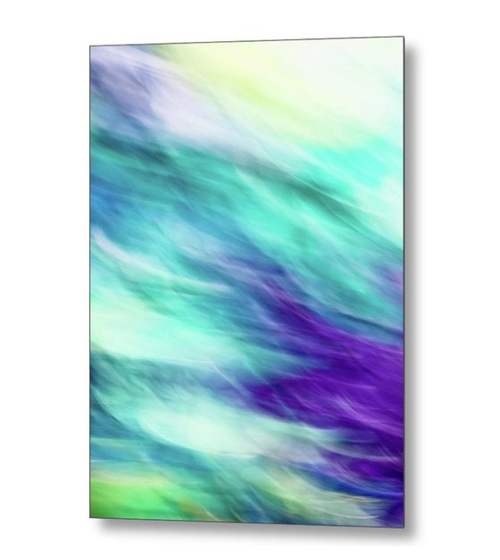 Fluidity in Turquoise and Violet - Metal Print Limited Edition