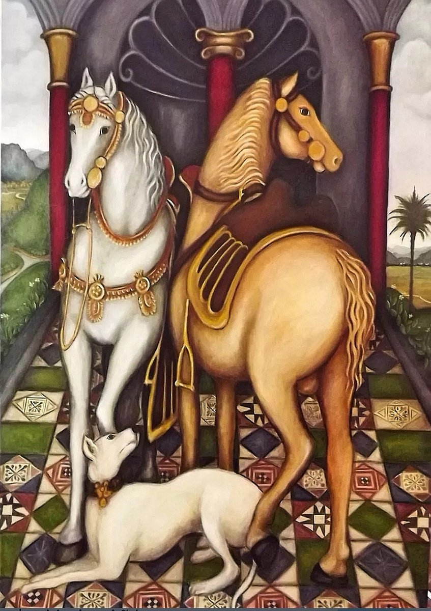 Animal Oil Painting By Marisa Anon, 43 X 65", The World Inside You, Original Artwork