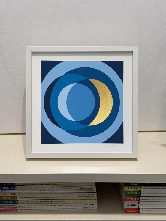 Fine Art Print & Gold painted. Blue