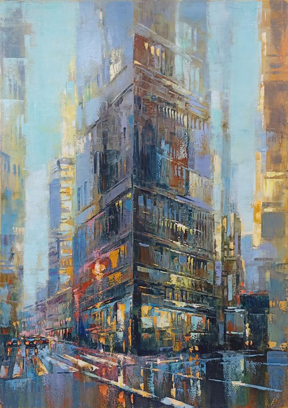 Cityscape (50x70cm, oil painting, ready to hang)