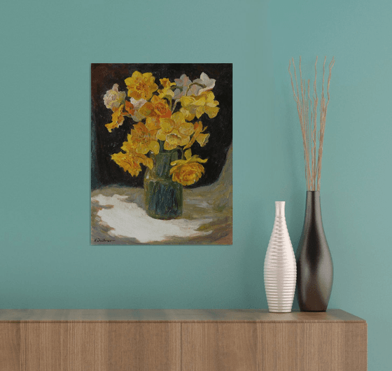 Daffodils - daffodils still life painting