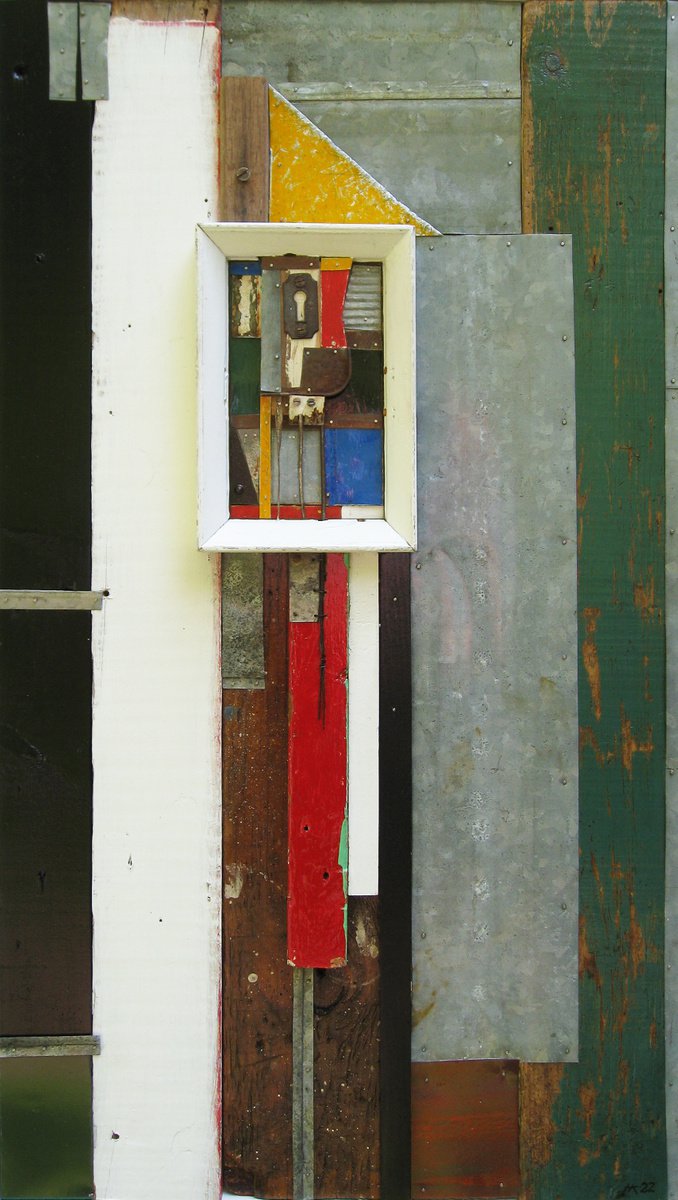 Geometric Abstract Painting By Mark Mazurczyk, 19 X 33", Ct. 04, Original Artwork