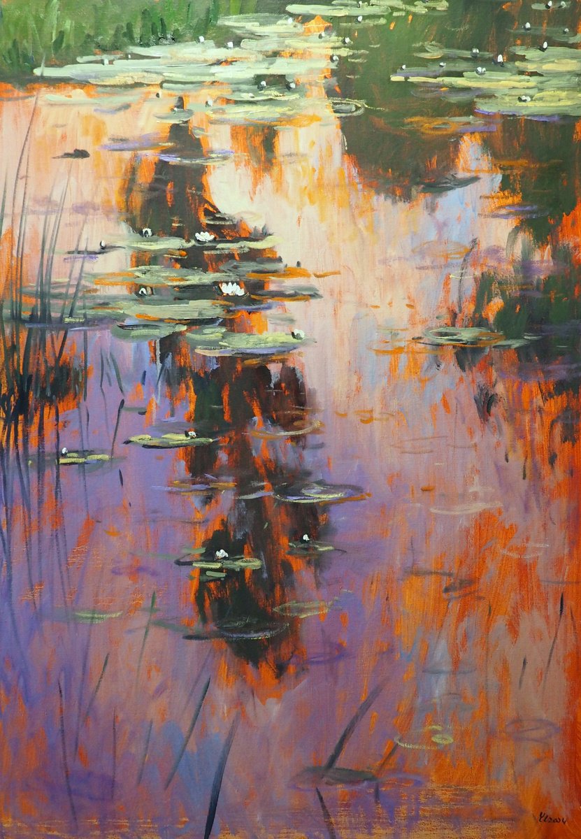 Impressionistic Landscape Oil Painting By Yuanyuan Liu, 28 X 39", Canvas, Original Artwork