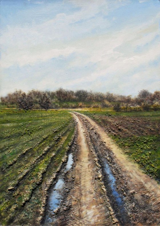 "Rural road in early spring"