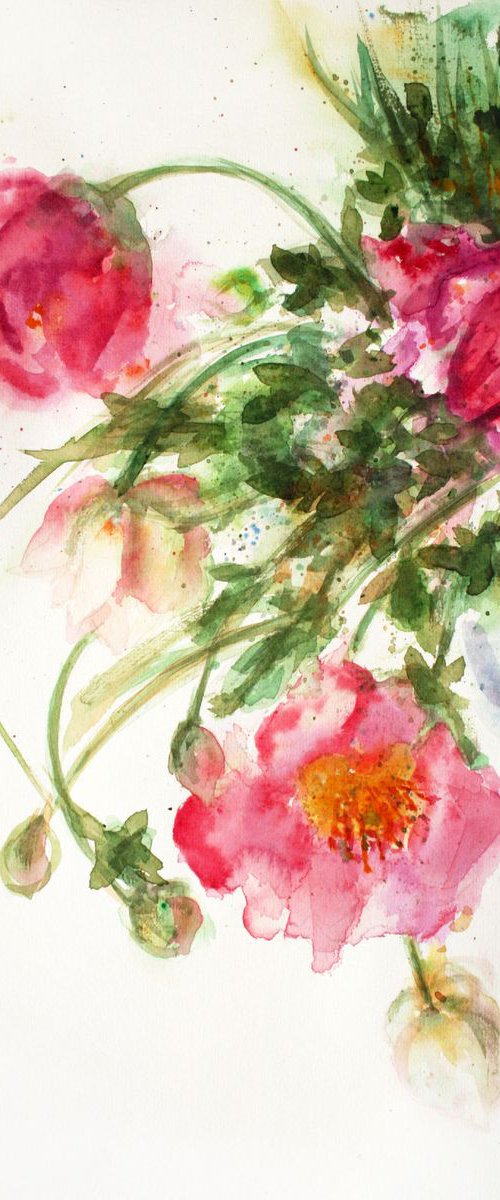 Anemones I /  ORIGINAL PAINTING by Salana Art Gallery