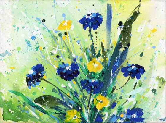 Blooming Love -  Abstract Flower Painting  by Kathy Morton Stanion