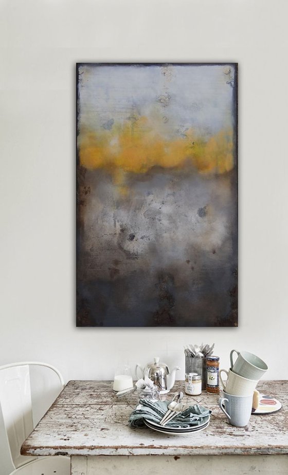 abstract in oker (100 x 60 cm)