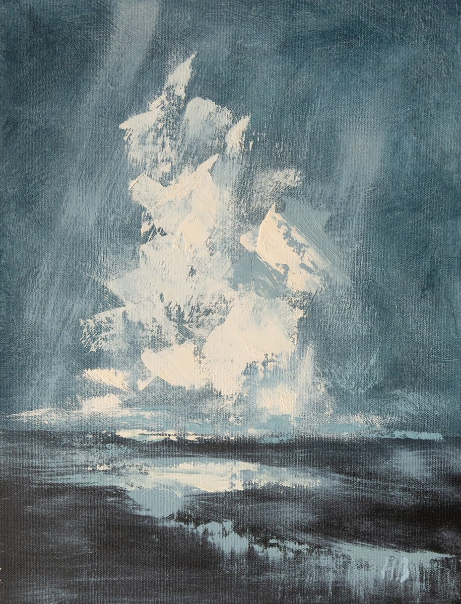 Impressionistic Landscape Oil Painting By Hal Bohner, 14 X 18, Rain In The Beginning, Original Artwork