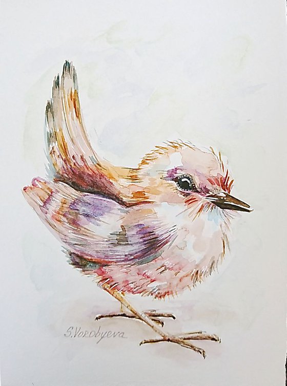 Birds #1. Original watercolor painting. Part of the series "Birds"