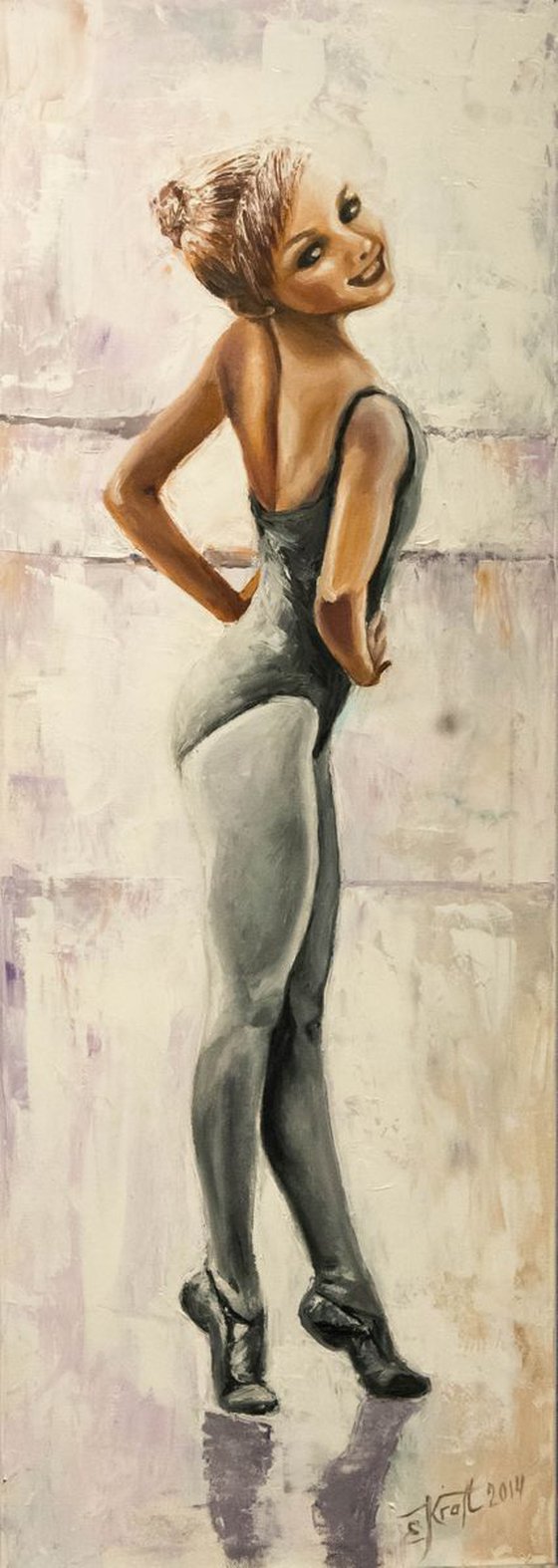 "Got to dance"Original oil painting on canvas 35x100x2 cm.