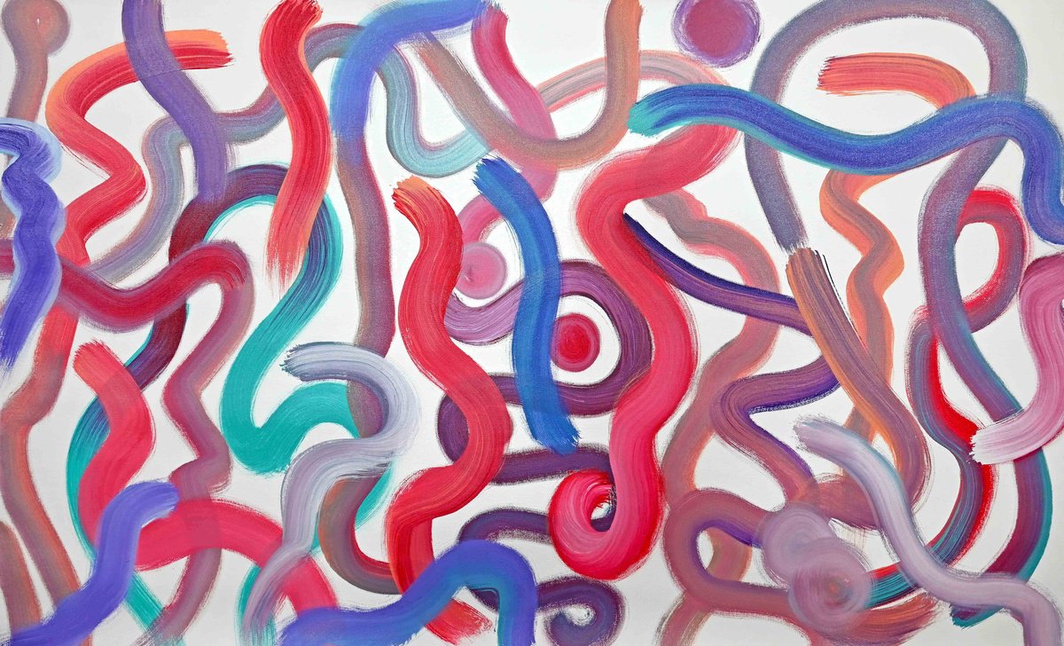 Abstract Acrylic Painting By Sumit Mehndiratta, 53 X 32", Composition No. 462, Original Artwork