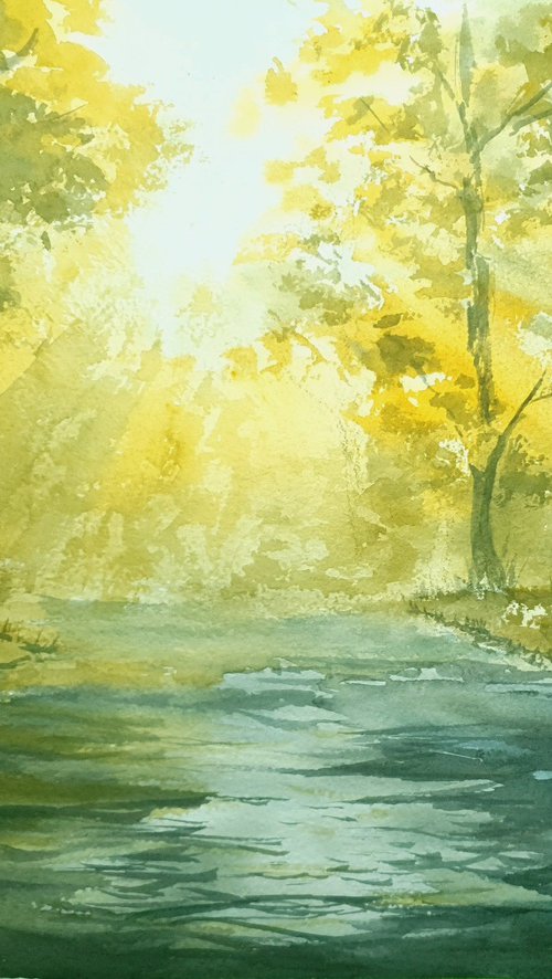 Woodland River Sunburst by Charles Pierson