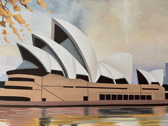 Opera House With Golden Wattle