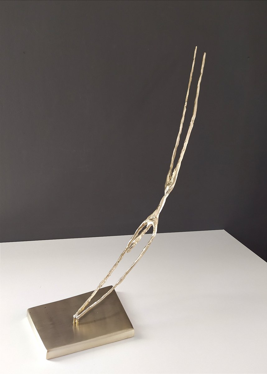 Impressionistic Portrait Bronze Sculpture By Anna Andreadi, 16 X 17, The Diver, Original Artwork