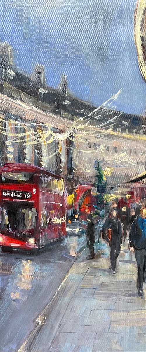 Regents Street. Christmas London (40x30cm) by Eugenia Alekseyev