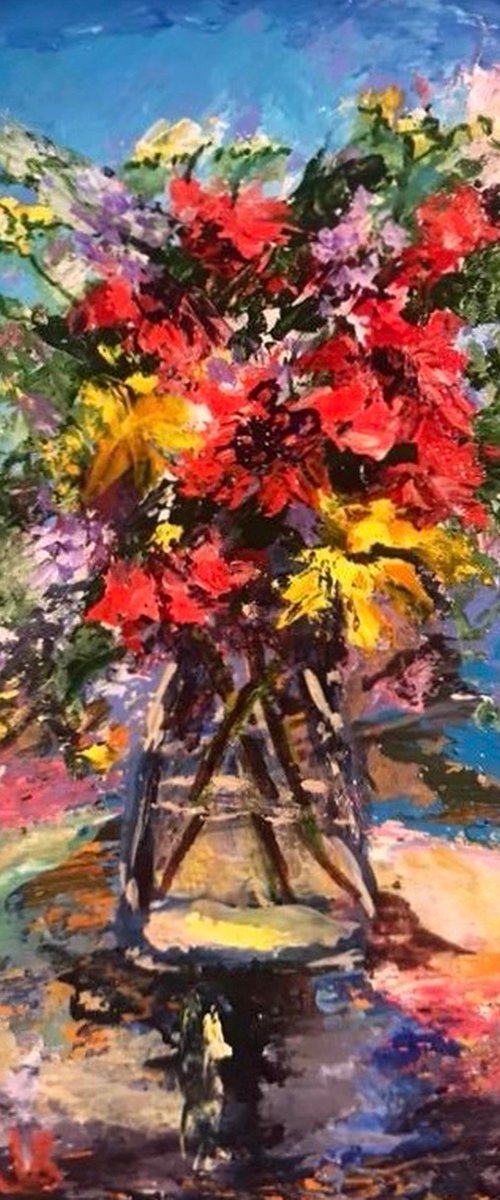 Flowers in a Glass Vase No. 2 (Miniature) by Olga McNamara BiennaleArtist