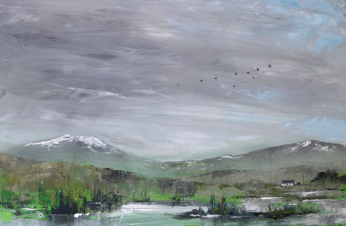 Impressionistic Landscape Acrylic Painting By Bill Mcarthur, 23 X 15, The Keeper