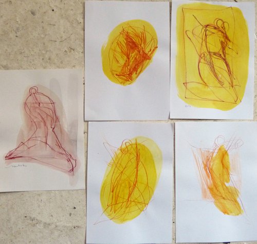 Five Expressive sketches, 21x29 cm - affordable & AF exclusive ! by Frederic Belaubre