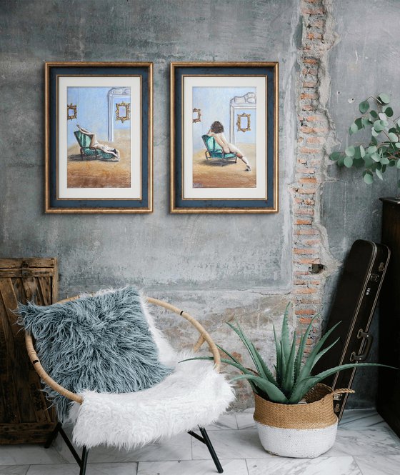 Cutie Naked Woman Soft Pastel