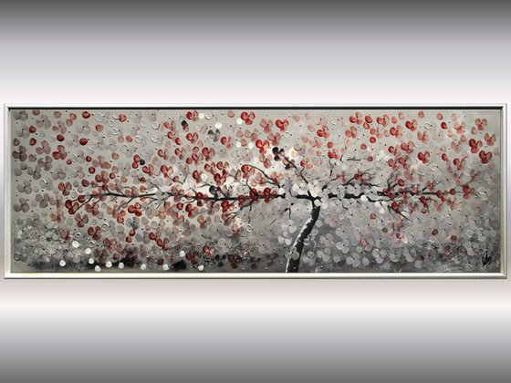 Zauberbaum  acrylic abstract painting cherry blossoms nature painting framed canvas wall art