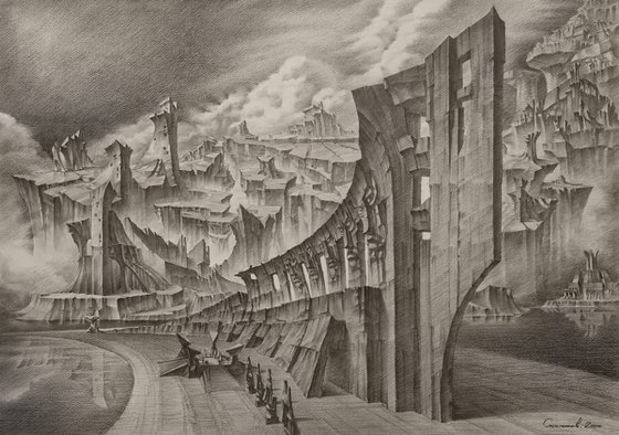Mistycal Landscape. Architectural Fantasy.