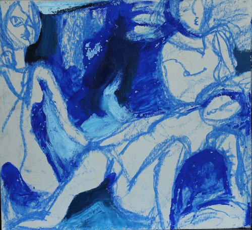 three woman in blue by Greta Harutyunyan