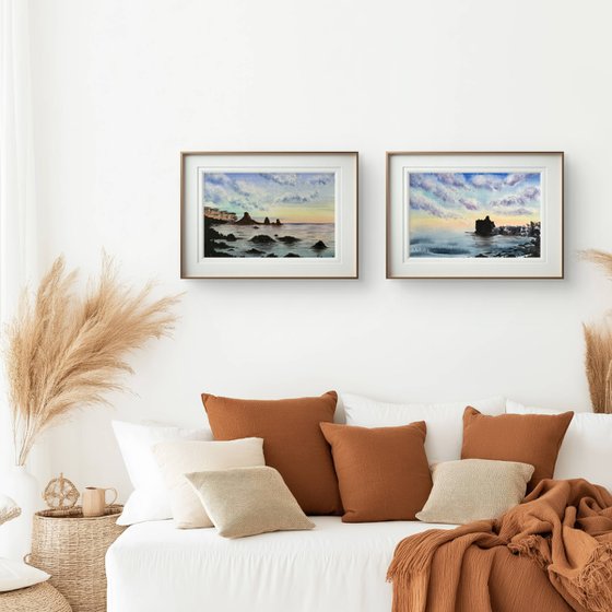 Diptych Tramonto in Sicilia