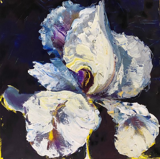 Iris flow original painting on canvas
