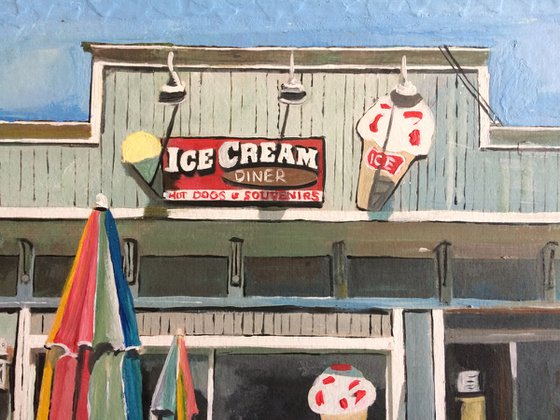 American Ice Cream Shop In Summer