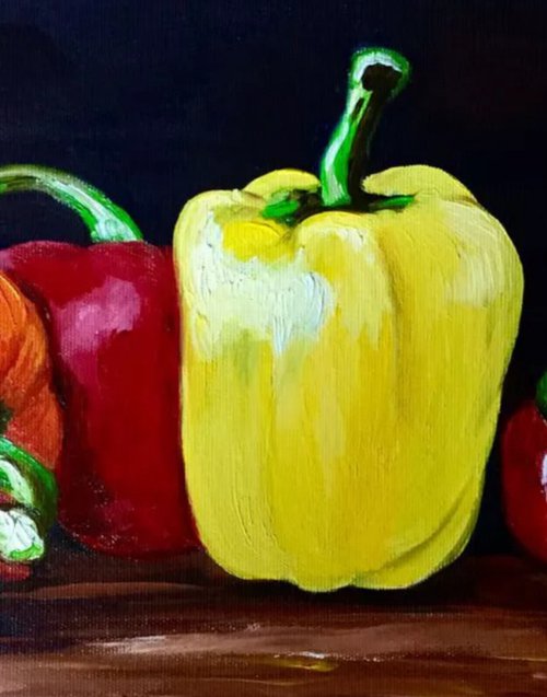 PEPPERS STILL LIFE. #8 by Olga Koval