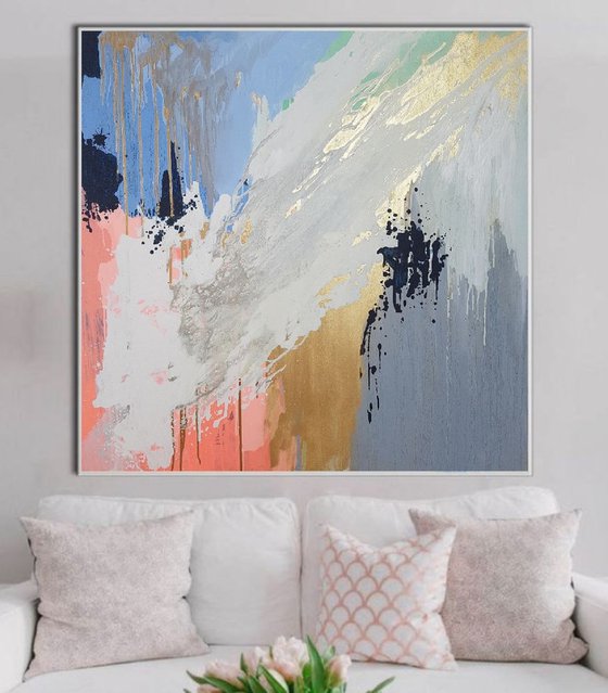 Abstract Mix my desires, 90×90 cm, original, Free shipping