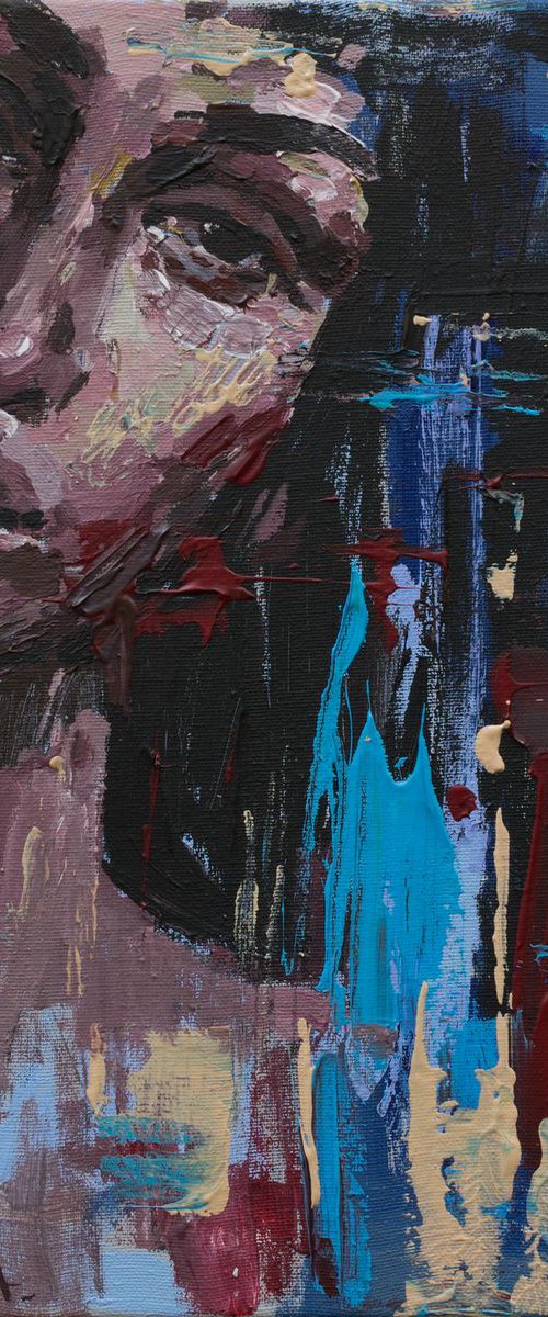 Abstract female portrait Original painting by Anastasiia Valiulina