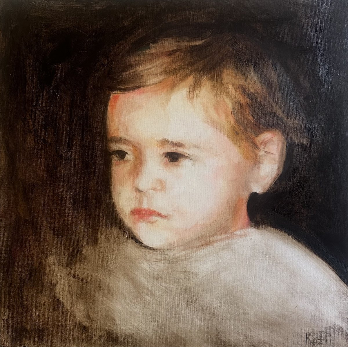 Irina Kozii | Original  Oil Painting | The Witness | 36 X 36Cm | Artwork For Sale On Artfinder