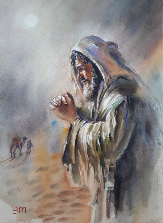 Desert pray, Middle East, Pray in the heart of the desert, Desert Nomad