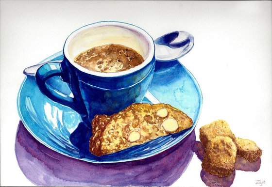 Coffee and almond Biscotti