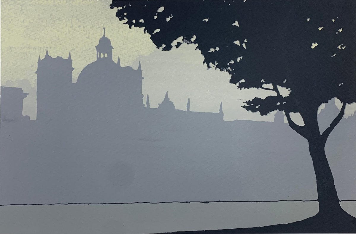 Impressionistic Cityscapes Screenprint By Ian Scott Massie, 15 X 11, Harrogate, Original Artwork