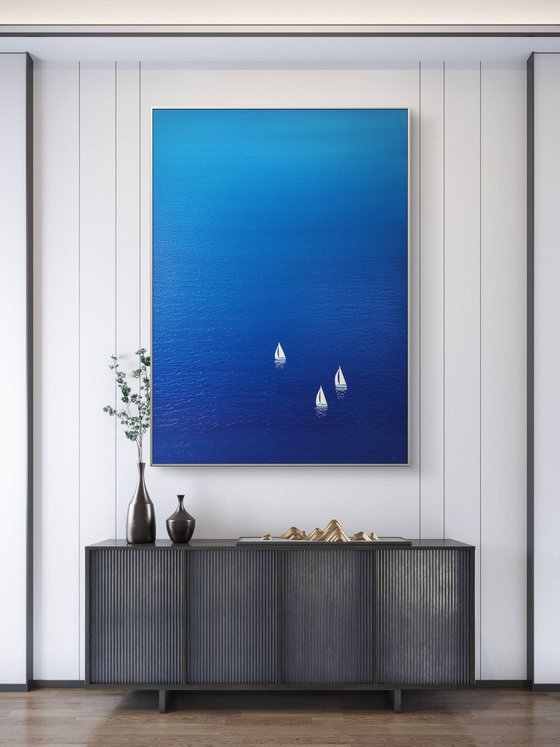 Blue ocean", n.24 - textured painting