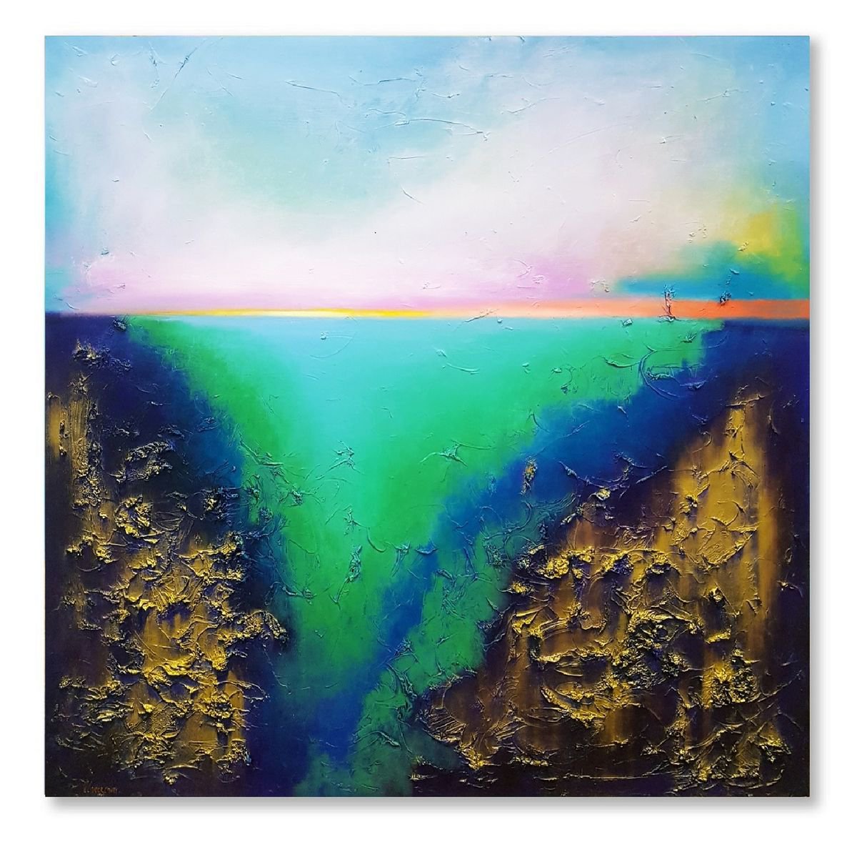 Seascape painting From the Deep / Original artwork by Larissa Uvarova