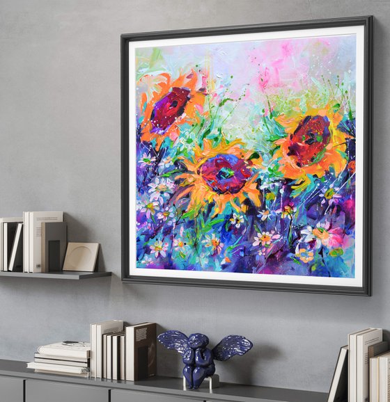 Sunflowers Swirls - Wild Flowers Field