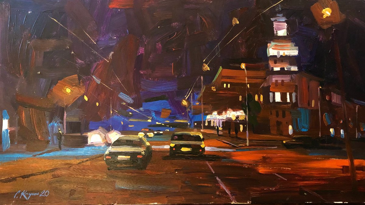 Night City By Sergey Kachin, 35 X 20, Artwork For Sale On Artfinder