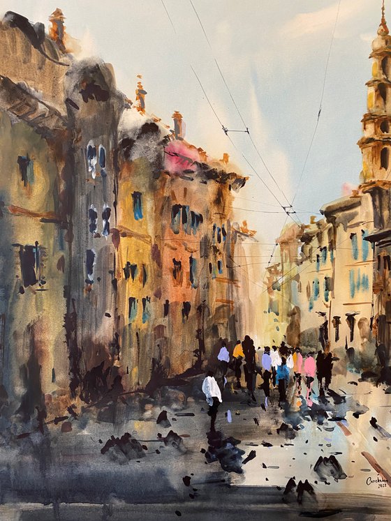 Sold Watercolor “Italian inspiration II” perfect gift