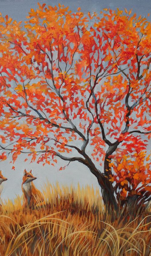 Foxes by Elina Vetrova